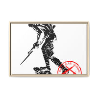 Copy of Vintage Explorer Silhouette with Red Stamp Matte Canvas Framed