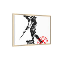 Copy of Vintage Explorer Silhouette with Red Stamp Matte Canvas Framed