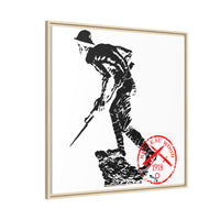 Copy of Vintage Explorer Silhouette with Red Stamp Matte Canvas Framed