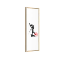 Copy of Vintage Explorer Silhouette with Red Stamp Matte Canvas Framed