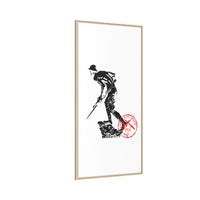 Copy of Vintage Explorer Silhouette with Red Stamp Matte Canvas Framed