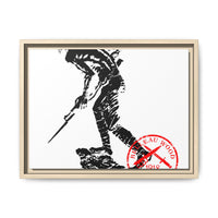 Copy of Vintage Explorer Silhouette with Red Stamp Matte Canvas Framed