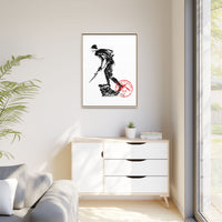 Copy of Vintage Explorer Silhouette with Red Stamp Matte Canvas Framed