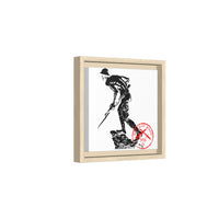 Copy of Vintage Explorer Silhouette with Red Stamp Matte Canvas Framed