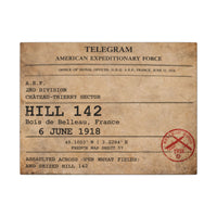 HILL 142- Belleau Wood A.E.F. Telegram Canvas | Wall Art |  Devil Dogs