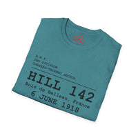 Hill 142 WWI | U.S. Marines | Château-Thierry 1918 | AEF Sector Series Softstyle T-Shirt | Bois de Belleau 6 June 1918