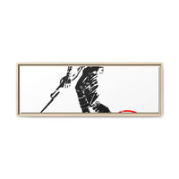 Copy of Vintage Explorer Silhouette with Red Stamp Matte Canvas Framed
