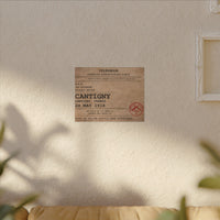 CANTIGNY |  A.E.F. Telegram Canvas | Wall Art |  Picardy Sector– 1st Division