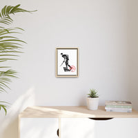 Copy of Vintage Explorer Silhouette with Red Stamp Matte Canvas Framed