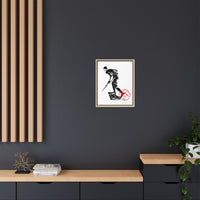 Copy of Vintage Explorer Silhouette with Red Stamp Matte Canvas Framed