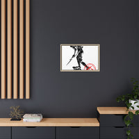 Copy of Vintage Explorer Silhouette with Red Stamp Matte Canvas Framed