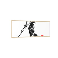 Copy of Vintage Explorer Silhouette with Red Stamp Matte Canvas Framed