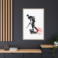 Copy of Vintage Explorer Silhouette with Red Stamp Matte Canvas Framed