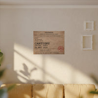 CANTIGNY |  A.E.F. Telegram Canvas | Wall Art |  Picardy Sector– 1st Division
