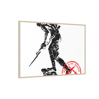 Copy of Vintage Explorer Silhouette with Red Stamp Matte Canvas Framed