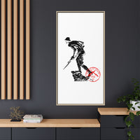 Copy of Vintage Explorer Silhouette with Red Stamp Matte Canvas Framed