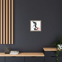 Copy of Vintage Explorer Silhouette with Red Stamp Matte Canvas Framed
