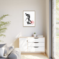 Copy of Vintage Explorer Silhouette with Red Stamp Matte Canvas Framed
