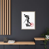 Copy of Vintage Explorer Silhouette with Red Stamp Matte Canvas Framed