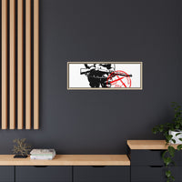 Vintage Explorer Silhouette with Red Stamp Matte Canvas Framed