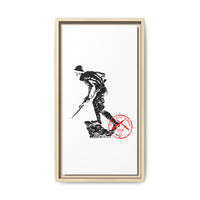 Copy of Vintage Explorer Silhouette with Red Stamp Matte Canvas Framed