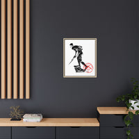 Copy of Vintage Explorer Silhouette with Red Stamp Matte Canvas Framed