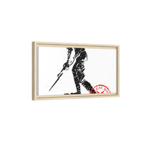Copy of Vintage Explorer Silhouette with Red Stamp Matte Canvas Framed