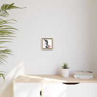 Copy of Vintage Explorer Silhouette with Red Stamp Matte Canvas Framed