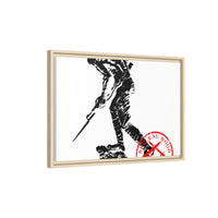 Copy of Vintage Explorer Silhouette with Red Stamp Matte Canvas Framed