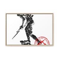 Copy of Vintage Explorer Silhouette with Red Stamp Matte Canvas Framed