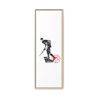 Copy of Vintage Explorer Silhouette with Red Stamp Matte Canvas Framed