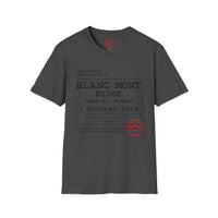BLANC MONT RIDGE WWI | U.S. Marines | AEF Sector Series | Softstyle T-Shirt