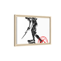 Copy of Vintage Explorer Silhouette with Red Stamp Matte Canvas Framed
