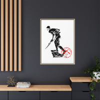 Copy of Vintage Explorer Silhouette with Red Stamp Matte Canvas Framed