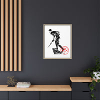 Copy of Vintage Explorer Silhouette with Red Stamp Matte Canvas Framed