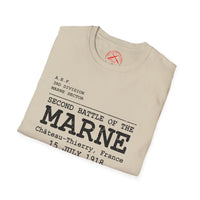 2ND BATTLE OF THE MARNE WWI | 3rd Infantry Division | Château-Thierry 1918 | AEF Sector Series Softstyle T-Shirt | ROCK OF THE MARNE