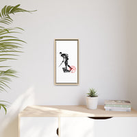 Copy of Vintage Explorer Silhouette with Red Stamp Matte Canvas Framed