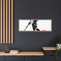 Copy of Vintage Explorer Silhouette with Red Stamp Matte Canvas Framed