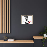 Copy of Vintage Explorer Silhouette with Red Stamp Matte Canvas Framed