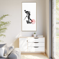 Copy of Vintage Explorer Silhouette with Red Stamp Matte Canvas Framed