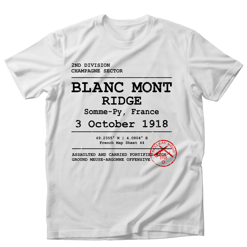 BLANC MONT RIDGE WWI | U.S. Marines | AEF Sector Series | Softstyle T-Shirt