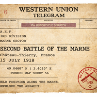 Second Battle of the Marne |  A.E.F. Telegram Canvas | Wall Art |  Château-Thierry Sector – ROCK OF THE MARNE