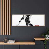 Copy of Vintage Explorer Silhouette with Red Stamp Matte Canvas Framed