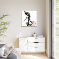 Copy of Vintage Explorer Silhouette with Red Stamp Matte Canvas Framed