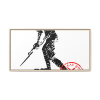 Copy of Vintage Explorer Silhouette with Red Stamp Matte Canvas Framed