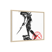 Copy of Vintage Explorer Silhouette with Red Stamp Matte Canvas Framed