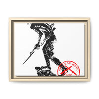 Copy of Vintage Explorer Silhouette with Red Stamp Matte Canvas Framed