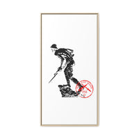 Copy of Vintage Explorer Silhouette with Red Stamp Matte Canvas Framed