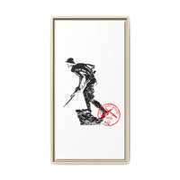 Copy of Vintage Explorer Silhouette with Red Stamp Matte Canvas Framed