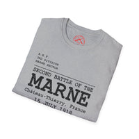 2ND BATTLE OF THE MARNE WWI | 3rd Infantry Division | Château-Thierry 1918 | AEF Sector Series Softstyle T-Shirt | ROCK OF THE MARNE